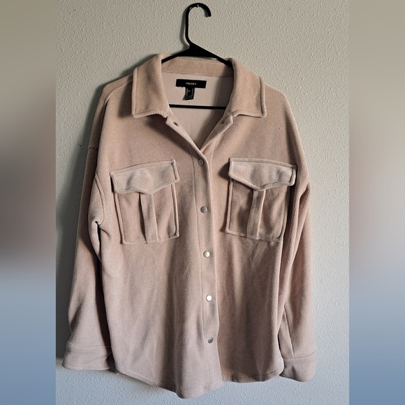 Forever 21 Jackets & Blazers - Forever 21 Cream Corduroy Shacket